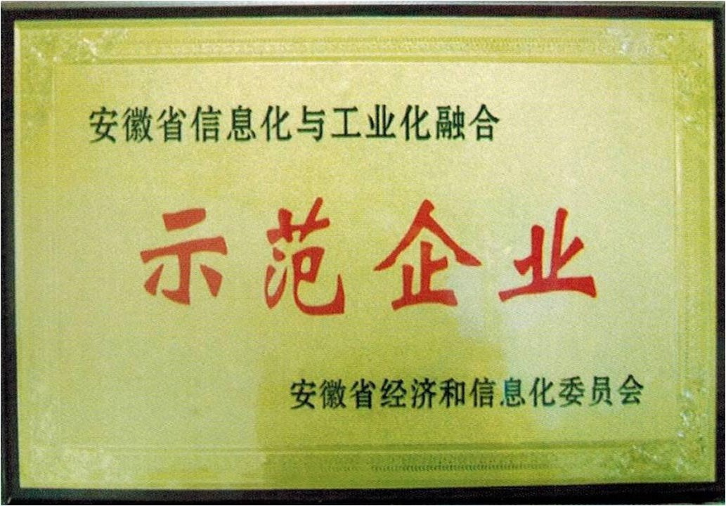 安徽省信息化与工业化融合示范企业